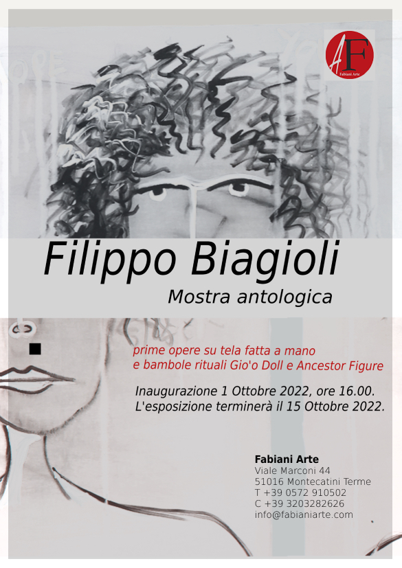 locandina mostra antologica Filippo Biagioli da Fabiani Arte